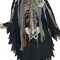 Adult Voodoo Poncho Costume Skeleton Print Torn Fabric Halloween Outfit